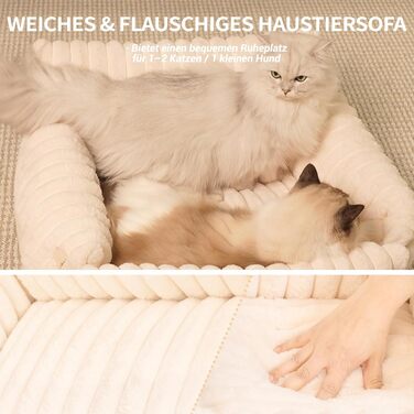 Софа для котів CheerPals Extended Katze – велике м'яке ліжко для котів та маленьких собак знімний, зручний дизайн, 63 x 55–66 см