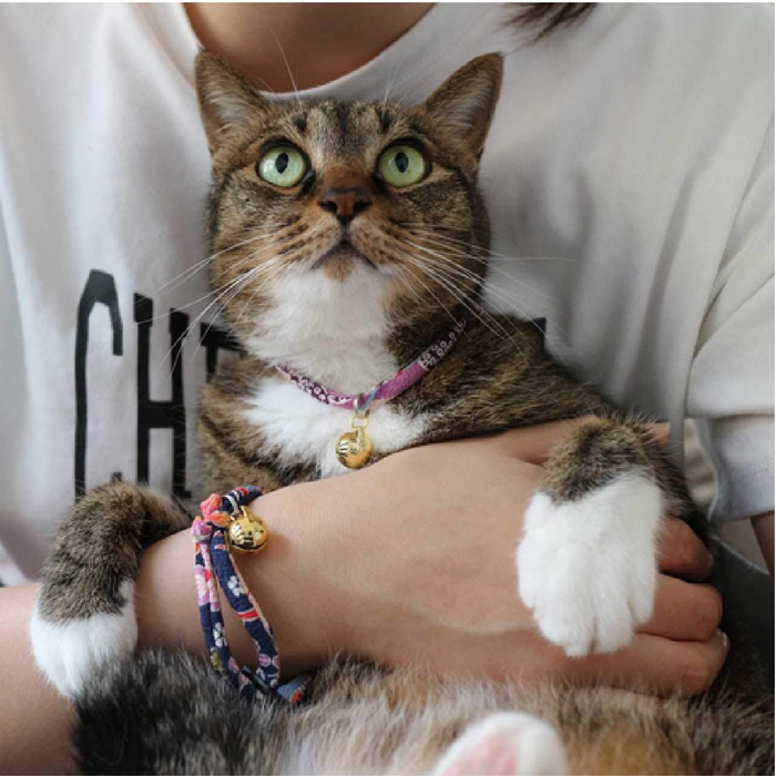 Нашийник для котів Necoichi Chirimen Hanabi Feuerwerk, фіолетовий