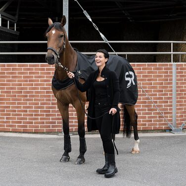 Водонепроникна ковдра для привчіння коней SUNRIDE 1200D, 165 см, чорна