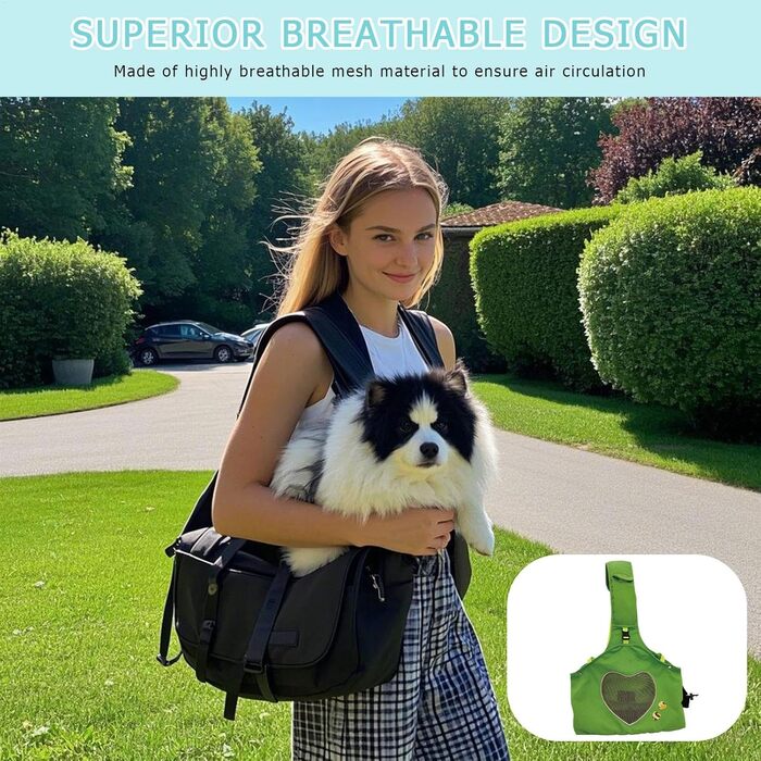 Транспортна сумка для собак та котів, переноска для тварин, зелена, 35.8 x 40.9 x 16.69 см