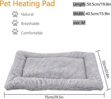 Килимок для собак та котів Fauschig, 70 x 93 см, з неслизьким дном, сірий, розмір M