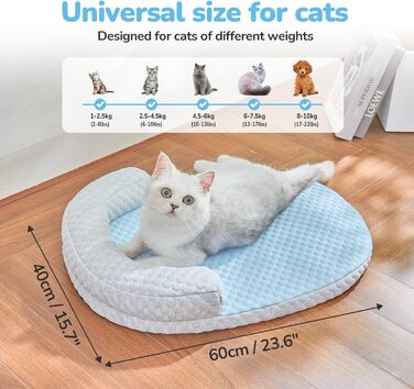 Підвісне ліжко для котів CATISM, 360° обертання, блакитне, до 20 кг