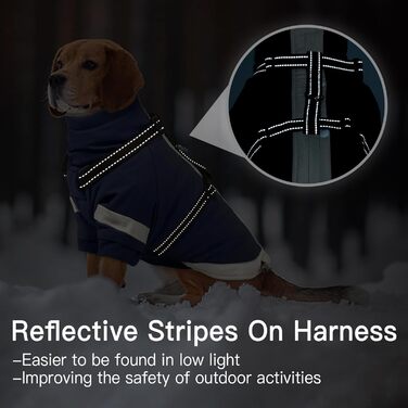 Зимовий теплий куртка для собак з інтегрованим повідком, водонепроникний, з відбиваючими елементами, для холодної погоди та снігу, рожевий/темно-синій, XS/XXL