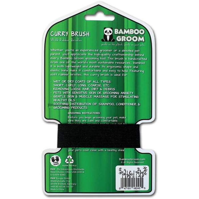 Щітка для грумінгу тварин BAMBOO GROOM Palm Brush - для короткого та довгого волосся, з щетиною дикого кабана, для собак та котів