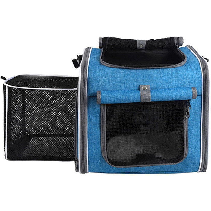 Велосипедний багажник для собак JTLB, розширюваний корзинка, водонепроникна сумка на кермо для тварин, швидке кріплення, оксфордська тканина, стильний дизайн, підходить для щоденних поїздок, серфінгу (Блакитний)