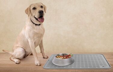 Килимок для собак та котів LuxPal великого розміру, силіконовий, антибактеріальний, сірий