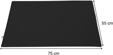 Килимок для собак BARRY & LUCY: лежанка, килимок в авто, килимок для годування. Легкий догляд, водонепроникний, штучна шкіра (55x75/75x55, чорний)