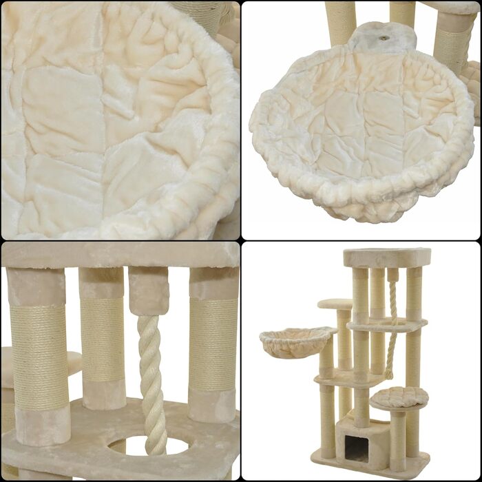 Котячий будиночок Nanook Memphis XXL - великий, з плюшем, для великих котів, 158 x 85 x 49 см, бежевий