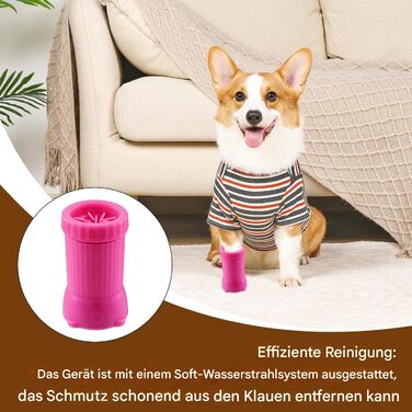 Автоматичний мийник лап для собак - USB-зарядка, для подорожей, рожевий