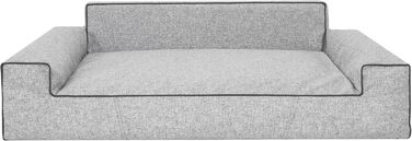 Ліжко для собак, корзина для котів, XXL (116x78 см), чорний та сірий, знімний чохол, миється