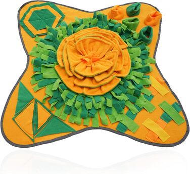 Килимок-нюхалка для собак HDOELGP, 70x70 см, оранжевий. Інтерактивна іграшка для собак, розвиває інстинкт пошуку їжі, легко миється. Підходить для малих та великих собак.