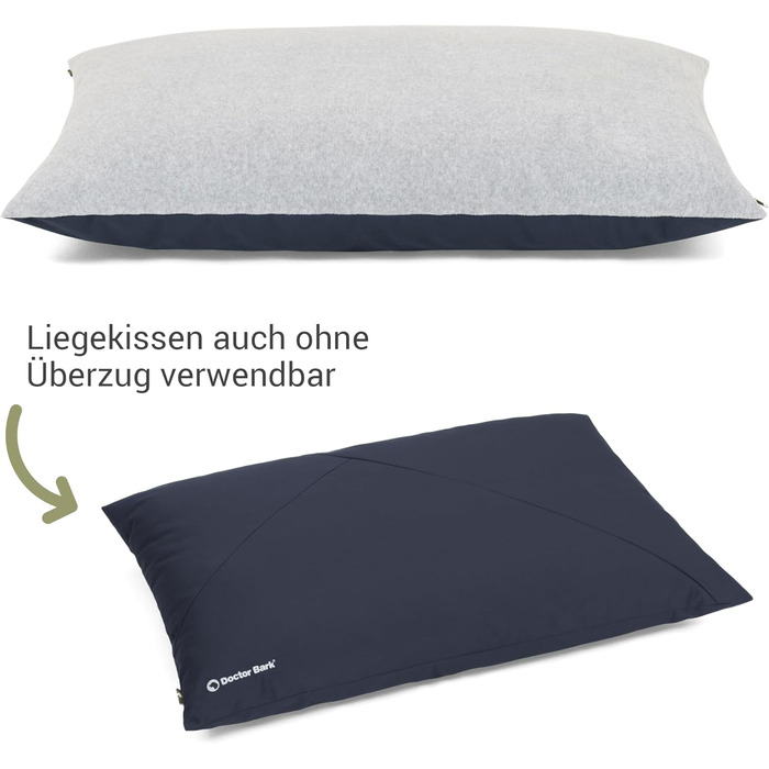 М'яке ліжко для собак великих порід Doctor Bark GreenLabel, зелене, знімний чохол, розмір M, колір: кобальт