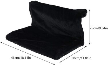 Підвісна лежанка-грілка для котів Fyeme: м'яка, плюшева, на металевому каркасі, для будь-яких радіаторів (чорна)