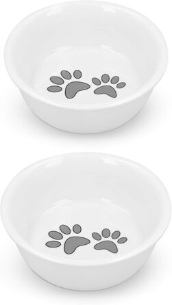 Набір мисок для котів та собак Navaris - миска для котів та собак з кераміки, набір - миска для корму, миска для води, миється в посудомийній машині (Style 2)