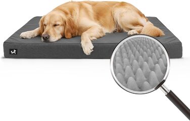 Ортопедичне собаче ліжко Sytopia з тканини для яхт для великих та середніх собак, підходить для дому та вулиці, водонепроникне та миється, знімний чохол, неслизьке дно, розмір 107 x 76 x 8 см, сірий колір