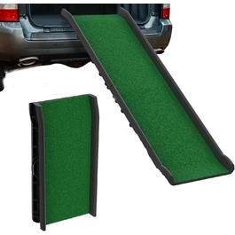 Наізі Рампа для собак 156 см, складна, з антиковзкими килимками, для собак/кішок/домашніх тварин до 90 кг, з травою