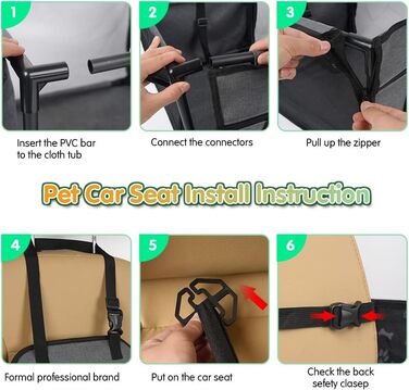 Автокрісло для собак: стабільне, водовідштовхувальне, для маленьких та середніх порід, сірий каркас