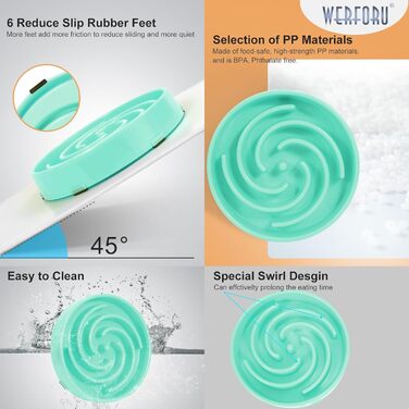 Напувачка для собак, повільне годування, інтерактивна миска, безпечна та міцна, для великих собак, Bohnengrün J-bohnengrün