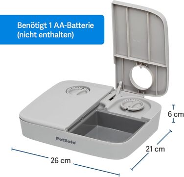Автоматичний годівник для собак та котів PetSafe, 2 порції, сірий
