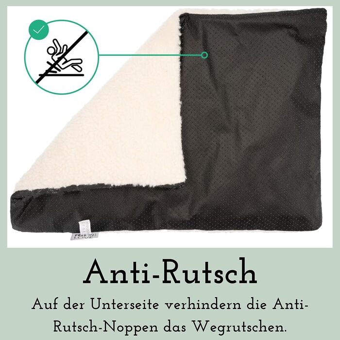 Тепла ковдра для собак Fellou 90 x 64 см - самонагрівальна, миється, без сторонніх звуків, підігрівальна ковдра для собак, килимок для собак (90 x 64 x 3 см, бежевий)