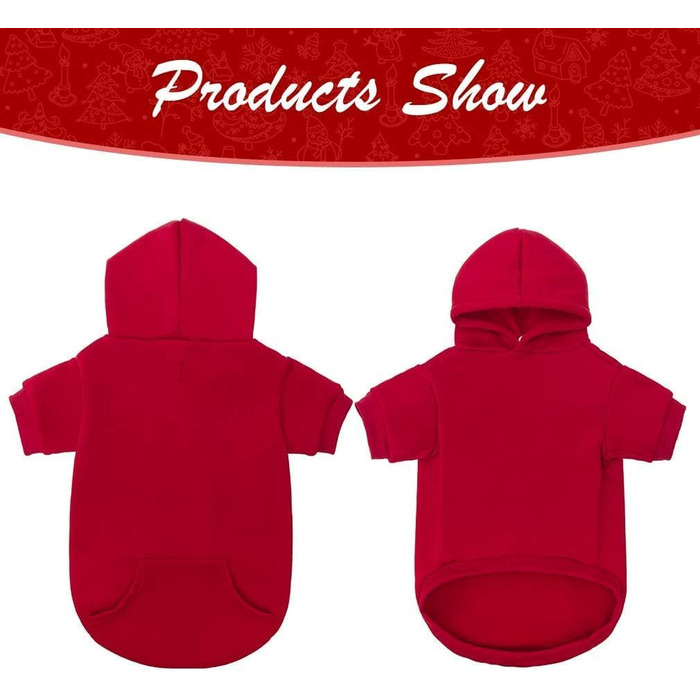 Теплий пуловер з капюшоном для собак Kooltail – м'який, теплий, з отвором для повідка та кишенею. Зимовий одяг для собак малих, середніх та великих порід, цуценят. Червоний колір, X-Large/XX-Large (упаковка 1)