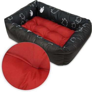 Лежанка для собак SuperKissen24: м'яка, зручна, бордовий колір, розмір M, 70x55 см. Лежанка для собак маленьких, середніх та великих порід.
