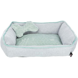Ліжко для собак TRIXIE Junior 50x40 см сірий/м'ятний - м'яке міні-ліжко для цуценят, кошик для маленьких собак, з неслизьким покриттям