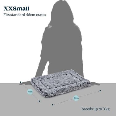 Міцне ліжко для собак Toutwool, стійке до кусання - м'яка підстилка для переноски, для агресивних собак, миється, підходить для малих порід, розмір L (62см), 58x41x5см, (XXS, Charcoal)