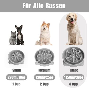 Антишлінковий напувалка для собак великих порід, 27.1 см, сірий колір. Напувалка для собак середніх та великих порід.