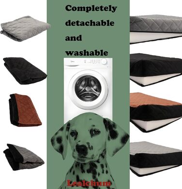 Автокрісло для собак великих порід, м'яка тканина, автоліжко для тварин, піна з пам'яті, 2 страхувальні ремінці, чорно-червоний колір, великий розмір