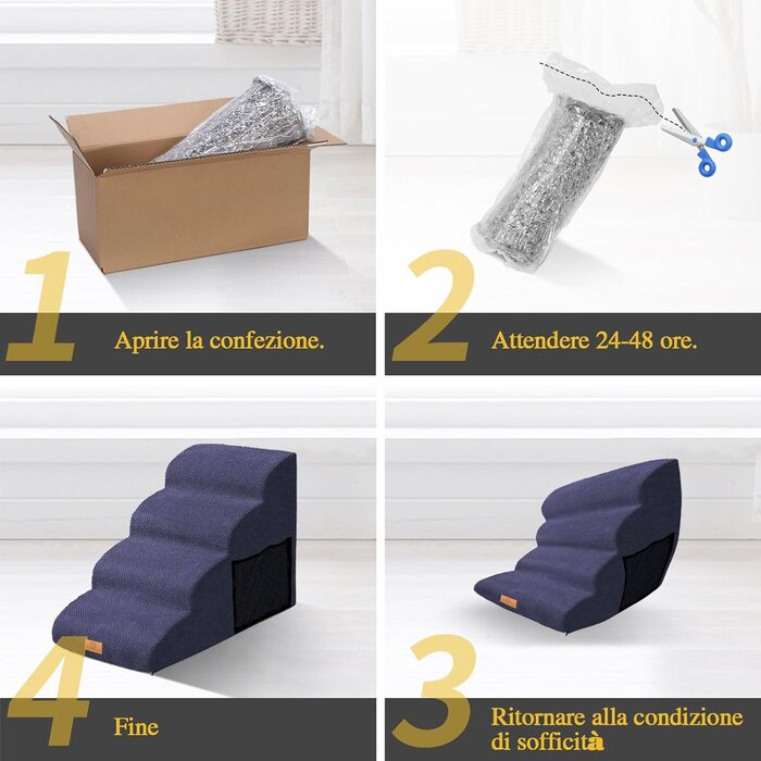 Сходинка для собак Masthome з 4 сходинками, для маленьких собак, з антиковзким покриттям, знімний чохол, для дивану, ліжка