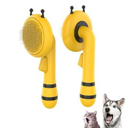 Бурштянна щітка для собак та котів: видаляє підшерсток, розплутує шерсть