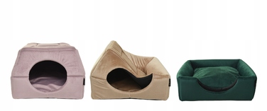 Ліжко-будиночок 2в1 для собак та котів, 48x48 см, антиковзальна підстилка