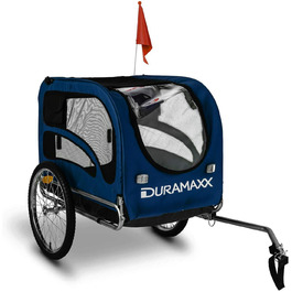 Велосипедний причіп та візок для собак DURAMAXX King Rex, 250 л, до 40 кг, для малих та середніх собак, кулькова зчіпка для велосипедів 26''-28'', синій