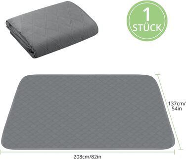 Водонепроникний килимок для собак, килимок для котів з неслизьким покриттям, міцний, для захисту дивану, ліжка, автокрісла, можна прати в пральній машині (темно-сірий, 76 x 190 см)