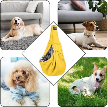 Сумка-переноска для собак та котів, жовта, з регульованим ремінцем, для прогулянок та подорожей