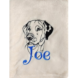 Персоналізована ковдра для собак з вишивкою породи та імені. М'яка ковдра для цуценят та собак, 130x170 см, для дому, авто, софи, сіра, washable