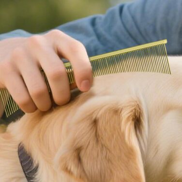 Щітка для котів Flohkamm для догляду за шерстю | Інструмент для видалення ковтунів для цуценят, довгошерстих порід, щоденний догляд, після купання (золота)