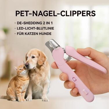 LED-крила для стрижки кігтів собак і котів - 2-в-1, безпечна грумінг-крила з підсвічуванням