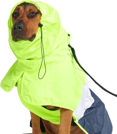 Spark Paws водонепроникний дощовик для собак 3XL, неоново-білий/синій, вітрозахисний, світловідбивний, дихаючий, повний захист тіла, для малих, середніх, великих і дуже великих порід
