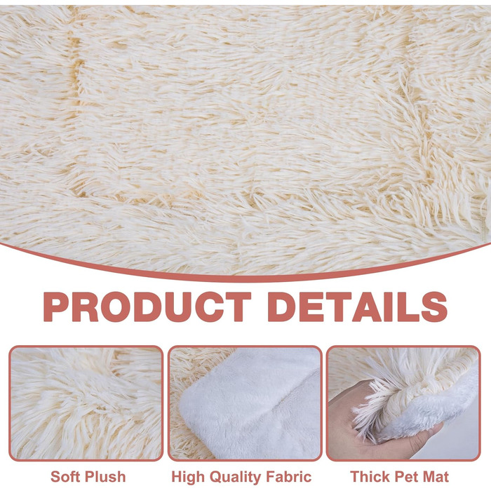 М'який килимок для собак та котів MICOOYO, 61x41 см, білий+рожевий, для маленьких собак, кошенят, миючий