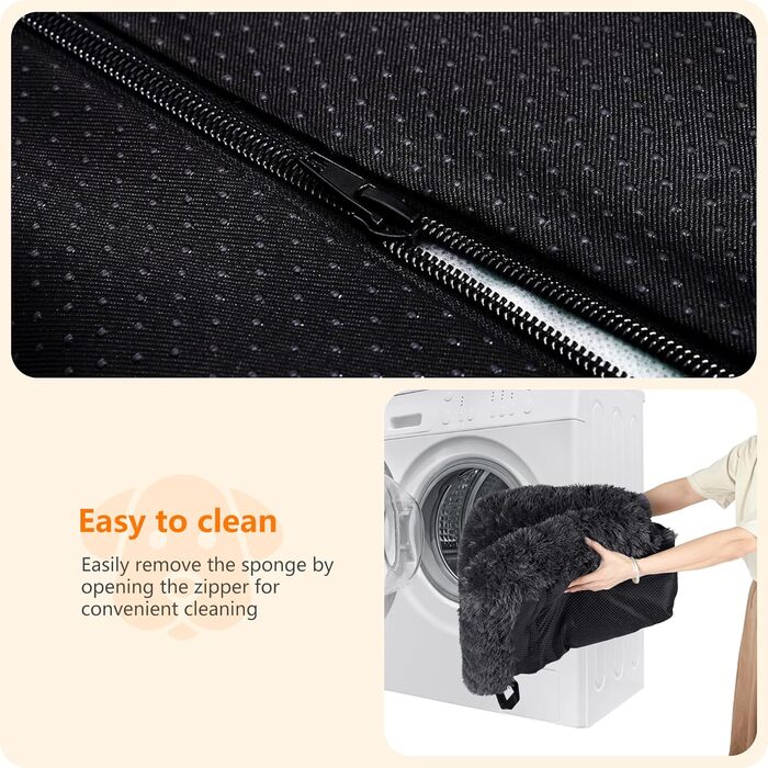 Крісло-лежанка для собак великих та середніх порід, антиковзаюча підстилка, 110 x 95 x 18 см, темно-сірий колір