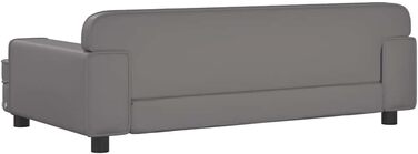 Крісло-ліжко для собак та котів з екошкіри, 90x53x30 см, сіре