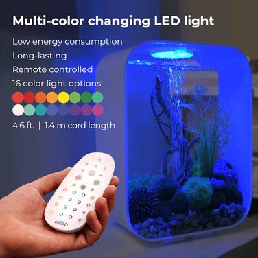 Акваріум biOrb LIFE 15 LED, 15 л з фільтром, LED-підсвіткою, керамічним дном, акриловий, білий, сучасний дизайн