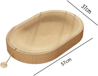 Кігтеточка для котів перфк, лежанка з картону та сизалю, гніздо-крісло, з м'ячиком (колір: коричневий)