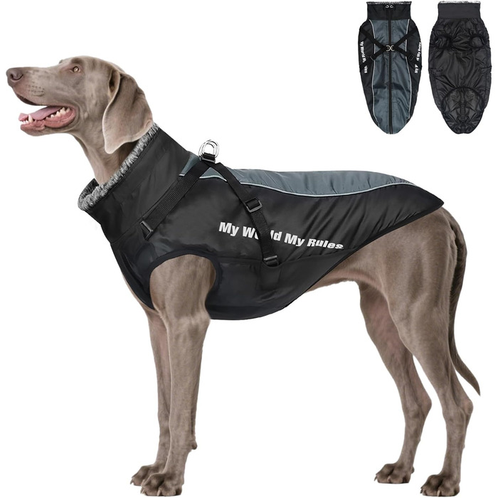 Зимовий теплий куртка для собак, водонепроникний, з кріпленням для повідка, для середніх собак (2XL)