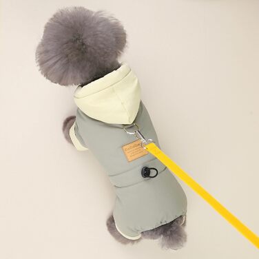 Теплий зимовий накид для собак Izefia: бавовняний, непромокаючий, для маленьких та середніх собак і котів, сірий (довжина спини 32 см)