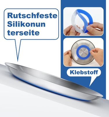 Набори мисок для котів проти заплутування вусів, нержавіюча сталь, 17 см, 4 шт. (2 шт. блакитні)