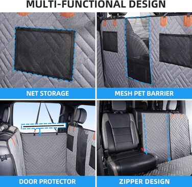 Чохол на сидіння автомобіля для собак ABE, для вантажівки, гамак для собак, чохол для домашніх тварин на заднє сидіння, подовжувач заднього сидіння для собак, сірий, F-серія (F150)