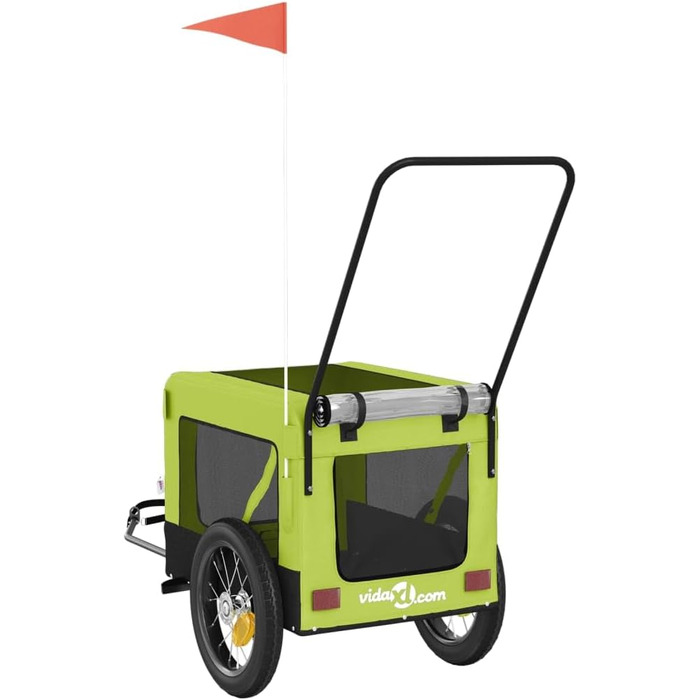 Причіп для велосипеда ZEYUAN для собак (зелений/чорний), Oxford-тканина, сталь, 93934